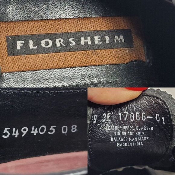 Florsheim Lexington Wingtip Oxford Shoes Size 9 Black Leather Dress Shoes Career - Picture 3 of 12